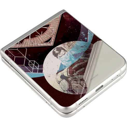 DC Comics Superman Purple Abstract Collage Galaxy Z Flip3 5G Skin